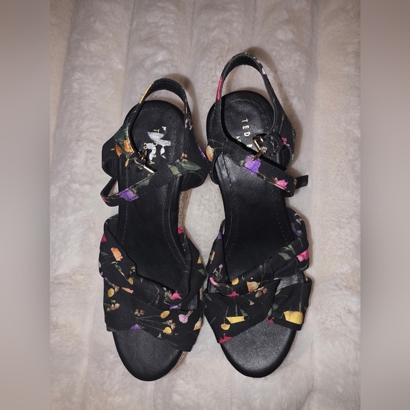 Ted Baker Shoes - Ted Baker Black Floral Women's Sandals